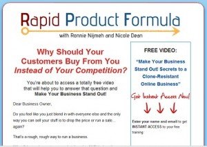 Rapid Product Formula What Makes Your Business Special