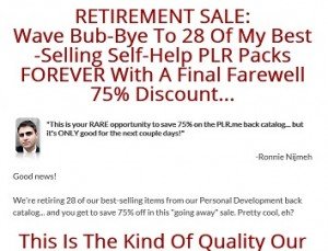 Ronnie Nijmeh - Retirement PLR Sale