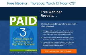 Paul Evans - Free Webinar Paid Public Speaking